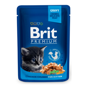 Brit Premium Cat Pouches Chicken Chunks for Kitten 100 g