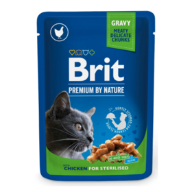 Brit Premium Cat Pouches Chicken Slices for Sterilised 100 g