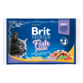 Brit Premium Cat Pouches Fish Plate  (4x100 g) 400 g