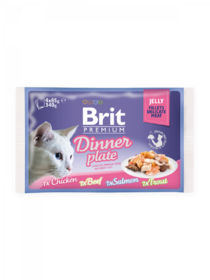 Brit Premium Cat Delicate Fillets in Jelly Dinner Plate  (4 x 85 g) 340 g