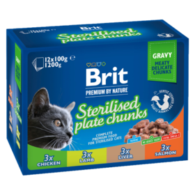Brit Premium Cat Pouches Sterile Plate (12x100 g) 1,02 kg