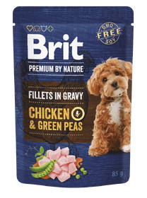 Brit Premium by Nature Dog Fillets in Gravy Chicken & Green Peas 85 g