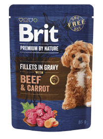 Brit Premium by Nature Dog Fillets in Gravy with Beef & Carrot 85 g