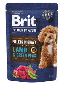 Brit Premium by Nature Dog Fillets in Gravy with Lamb & Green Peas 85 g