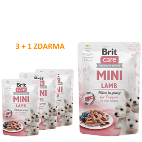 4 x Brit Care Mini Puppy Lamb fillets in gravy 85 g