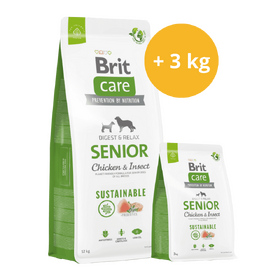 Brit Care Dog Sustainable Senior AKCE 12 kg  + 3 kg