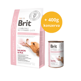 Brit GF Veterinary Diets Dog Hypoallergenic AKCE 2 kg + 400 g masová konzerva