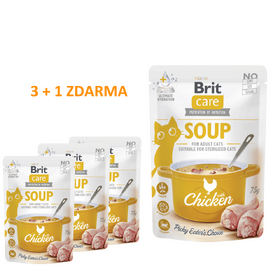4 x Brit Care Soup with Chicken for Cats 75 g