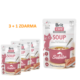 4  x Brit Care Soup with Salmon for Cats 75 g