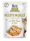 Brit Care Cat Fillets in Jelly with Fine Trout & Cod 85 g - 1/4