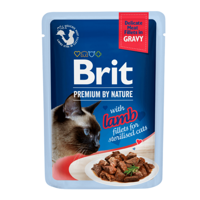 Brit Premium Cat Delicate Fillets in Gravy with Lamb for Sterilised 85 g