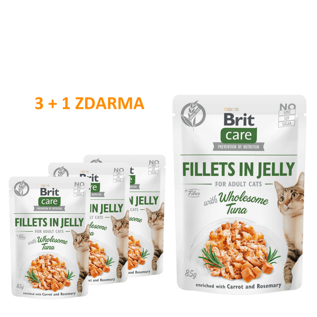 4 x Brit Care Cat Fillets in Jelly with Wholesome Tuna 85 g - 1