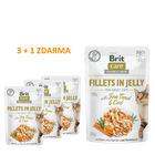 4 x Brit Care Cat Fillets in Jelly with Fine Trout & Cod 85 g - 1/4