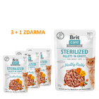 4 x Brit Care Cat Sterilized. Fillets in Gravy with Healthy Rabbit 85 g - 1/3