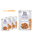 4 x Brit Care Cat Kitten. Fillets in Jelly with Savory Salmon 85 g - 1/3