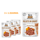 4 x Brit Care Cat Fillets in Gravy with Hearty Duck 85 g - 1/3