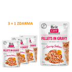 4 x Brit Care Cat Fillets in Gravy with Savory Salmon 85 g - 1/3