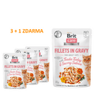 4 x Brit Care Cat Fillets in Gravy with Tender Turkey Savory Salmon 85 g - 1/3