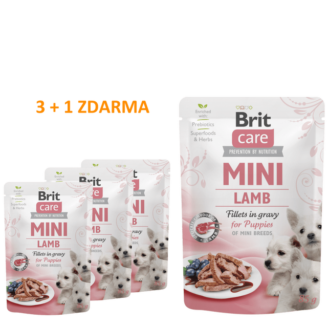 4 x Brit Care Mini Puppy Lamb fillets in gravy 85 g - 1