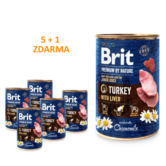 6 x Brit Premium by Nature Turkey with Liver 400 g