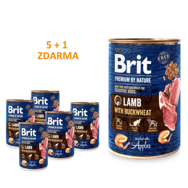 6 x Brit Premium by Nature Lamb with Buckwheat 400 g