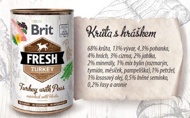Brit Fresh can Turkey with Peas 400 g - 4