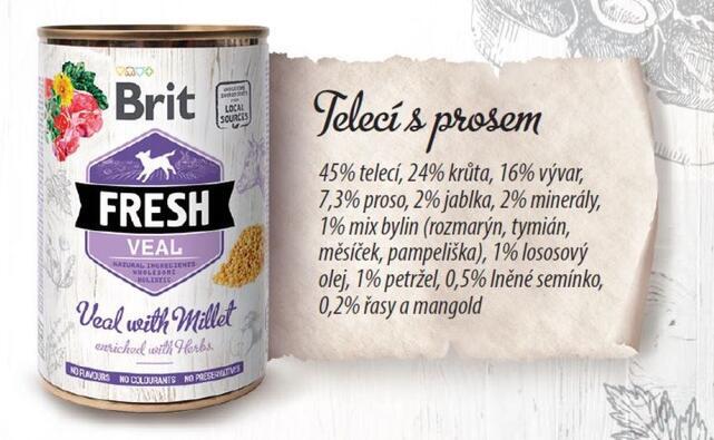 Brit Fresh can Veal with Millet 400 g - 4